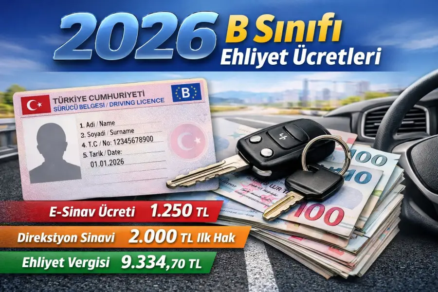 2026 B Ehliyet Harçları Ve Sınav Ücretleri