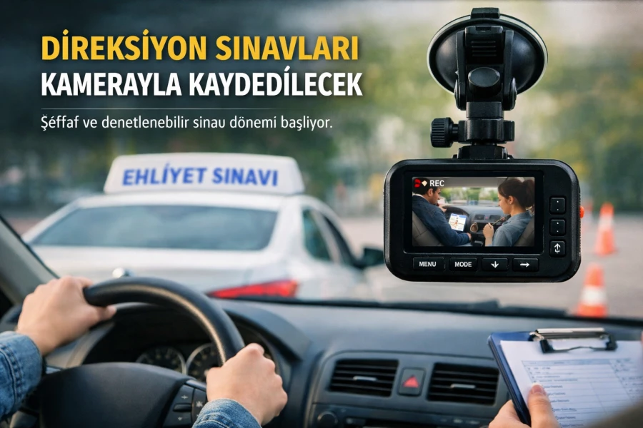 Direksiyon sınavında kamera dönemi