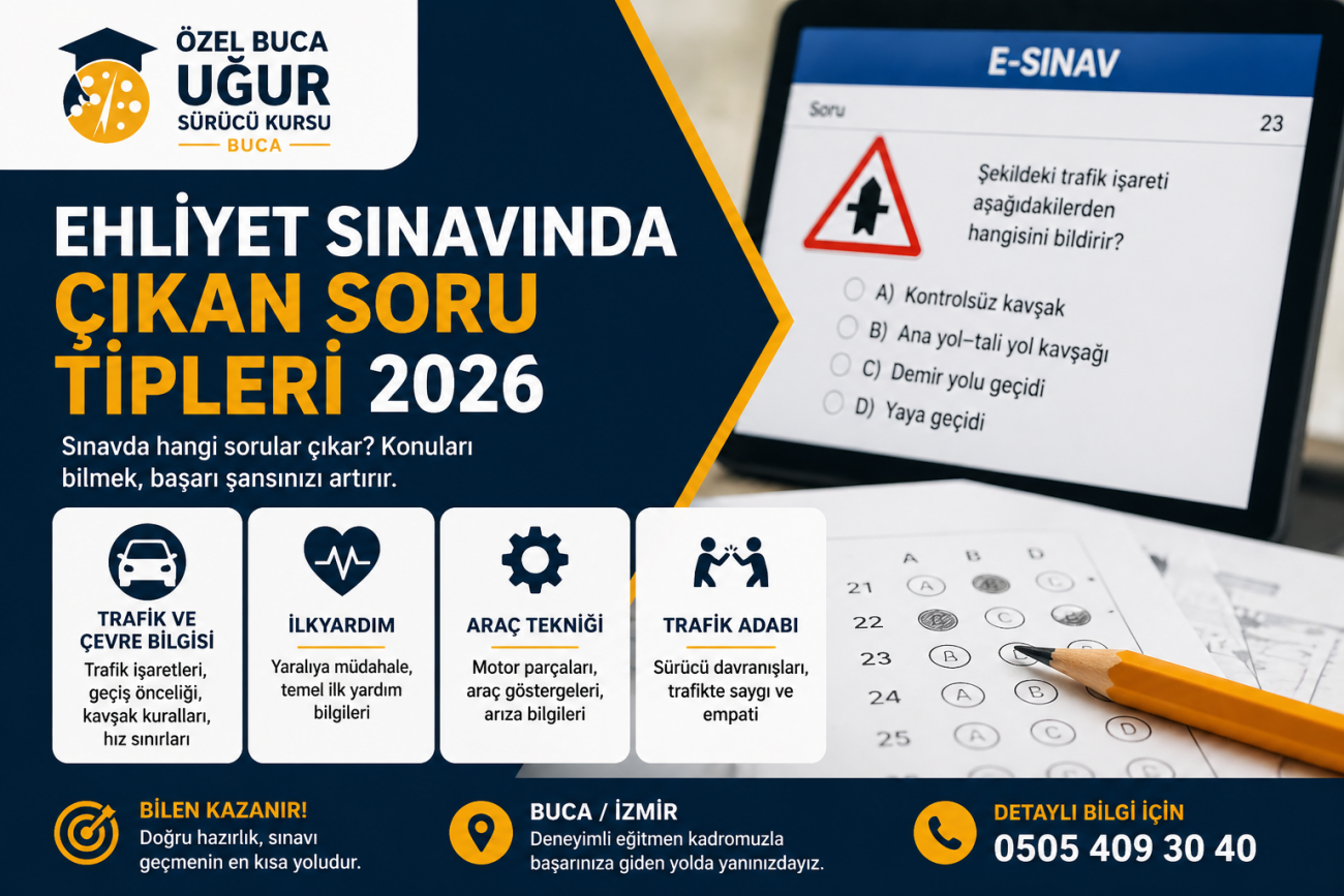 Ehliyet sınavında çıkan soru tipleri