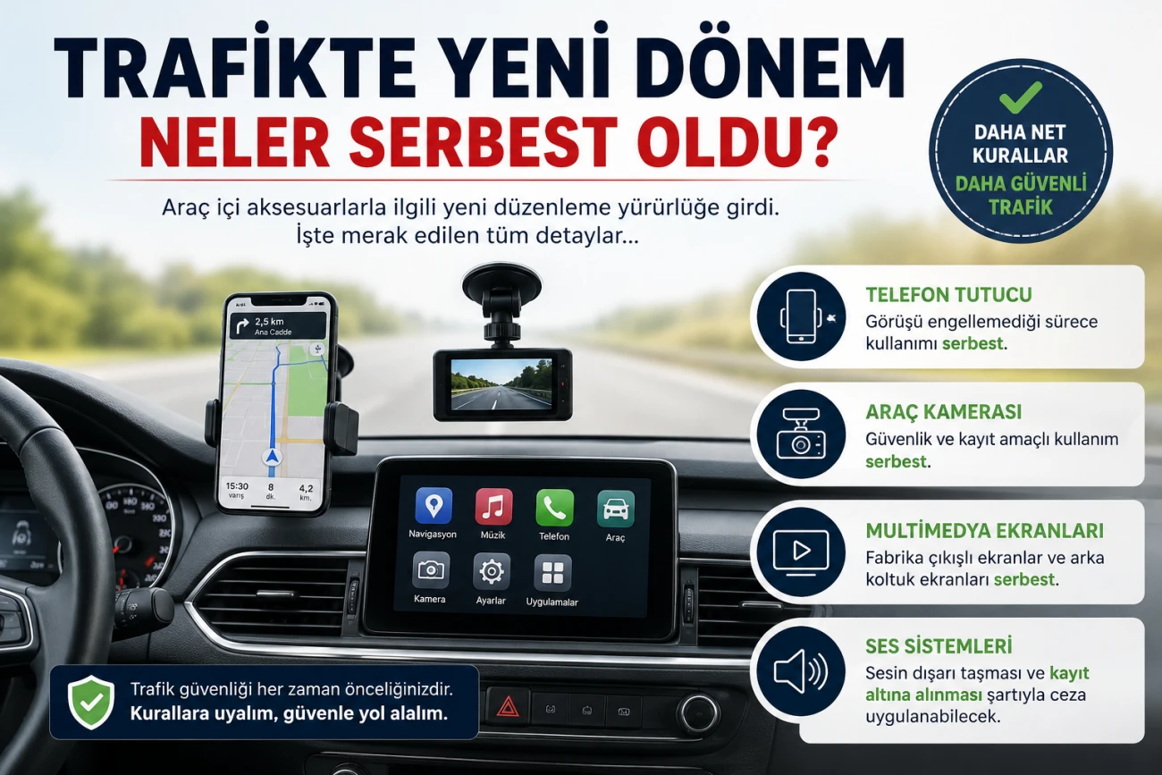 Araç içi aksesuarlarda yeni dönem: Hangi ekipmanlar serbest oldu?